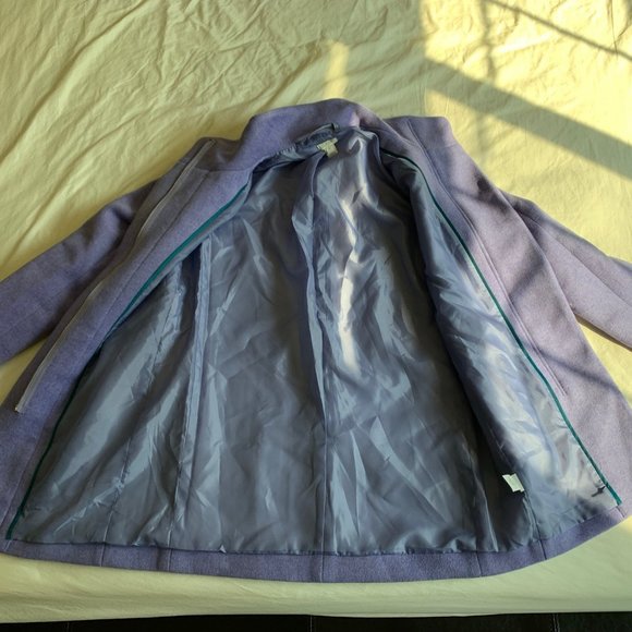 J.Crew Factory Hyacinth Lilac Purple City Cocoon Coat Size 00 - Picture 8 of 10
